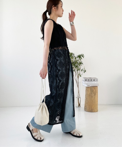 Meli rich(メリーリッチ)の「前後2WAYクロシェレースワンピース(ロングジレ)(ワンピース・レディース・ブラック/アイボリー・FREE)」の21枚目の写真