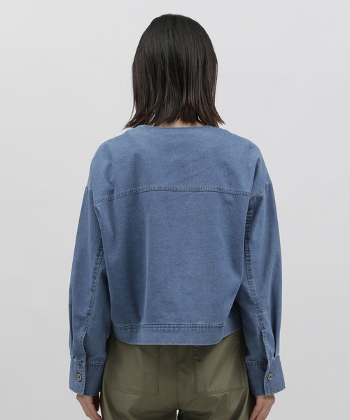 LAKOLE（ラコレ）の「ノーカラーデニムブルゾン / 185864（ブルゾン