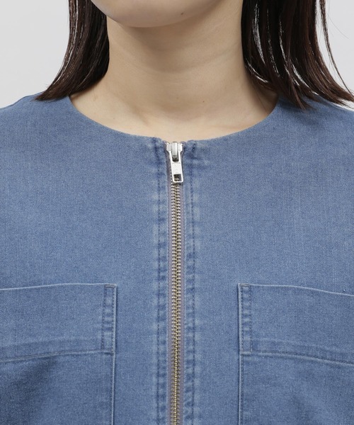 LAKOLE（ラコレ）の「ノーカラーデニムブルゾン / 185864（ブルゾン