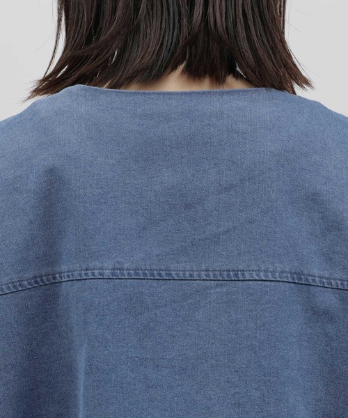 LAKOLE（ラコレ）の「ノーカラーデニムブルゾン / 185864（ブルゾン