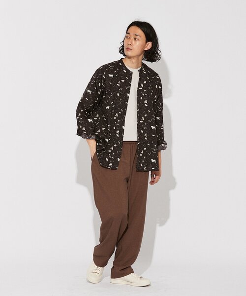 EDIFICE(エディフィス)の「【LIBERTY / リバティー】ノーカラー 総柄シャツ(シャツ/ブラウス・メンズ・グレー/ブルー/ブラック系その他/ブラック/ブラウン/ブルー系その他・LARGE/MEDIUM)」の11枚目の写真