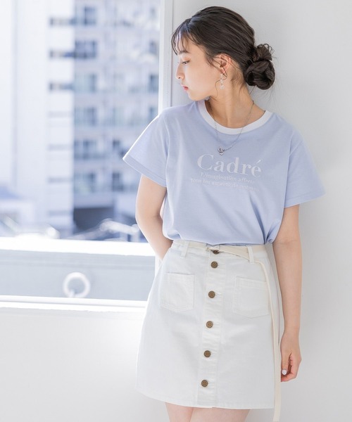 repipi armario（レピピ アルマリオ）の「CadreリンガーTシャツ（Tシャツ/カットソー・キッズ・ミント/ホワイト/ピンク/ブラック/ブルー・SMALL/MEDIUM/LARGE）」の4枚目の写真
