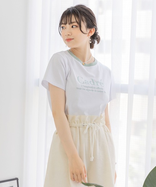 repipi armario（レピピ アルマリオ）の「CadreリンガーTシャツ（Tシャツ/カットソー・キッズ・ミント/ホワイト/ピンク/ブラック/ブルー・SMALL/MEDIUM/LARGE）」の3枚目の写真