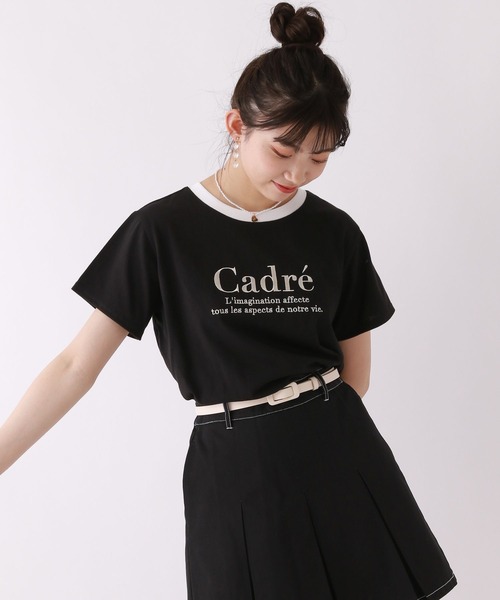 repipi armario（レピピ アルマリオ）の「CadreリンガーTシャツ（Tシャツ/カットソー・キッズ・ミント/ホワイト/ピンク/ブラック/ブルー・SMALL/MEDIUM/LARGE）」の2枚目の写真