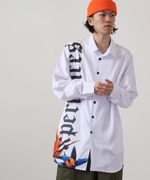 RE730 ドルマンスリーブ長袖シャツ モノトーン切替 unisex