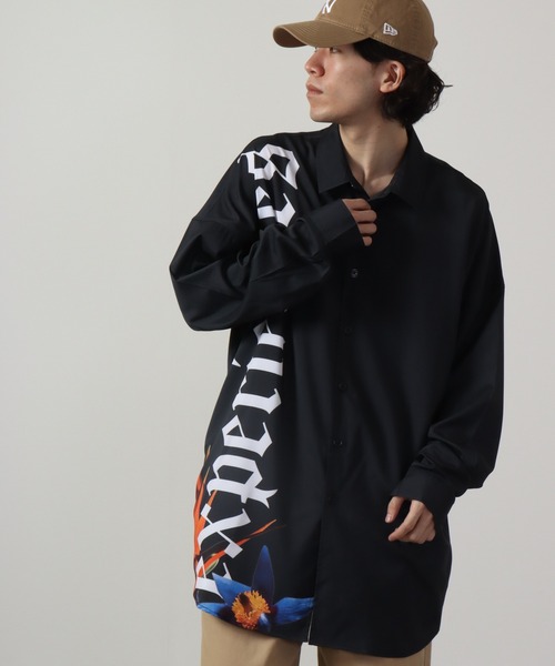 RE730（アールイーセブンサーティー）の「RE730 ドルマンスリーブ長袖シャツ モノトーン切替 unisex（シャツ/ブラウス・メンズ・オフホワイト/ブラック系1/ブラック系4/ブルー/ホワイト系4/ホワイト系1/ホワイト/ホワイト×ブラック/ブラック系3/ブラック/ホワイト系3/ホワイト系2/ブラック系2・L/M）」の10枚目の写真
