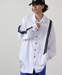 RE730 ドルマンスリーブ長袖シャツ モノトーン切替 unisex