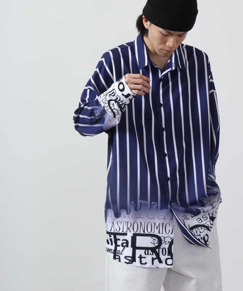 RE730（アールイーセブンサーティー）の「RE730 ドルマンスリーブ長袖シャツ モノトーン切替 unisex（シャツ/ブラウス・メンズ・オフホワイト/ブラック系1/ブラック系4/ブルー/ホワイト系4/ホワイト系1/ホワイト/ホワイト×ブラック/ブラック系3/ブラック/ホワイト系3/ホワイト系2/ブラック系2・L/M）」の13枚目の写真