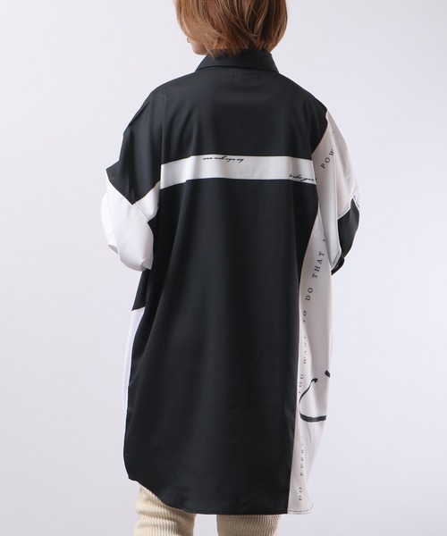 RE730（アールイーセブンサーティー）の「RE730 ドルマンスリーブ長袖シャツ モノトーン切替 unisex（シャツ/ブラウス・メンズ・オフホワイト/ブラック系1/ブラック系4/ブルー/ホワイト系4/ホワイト系1/ホワイト/ホワイト×ブラック/ブラック系3/ブラック/ホワイト系3/ホワイト系2/ブラック系2・L/M）」の20枚目の写真