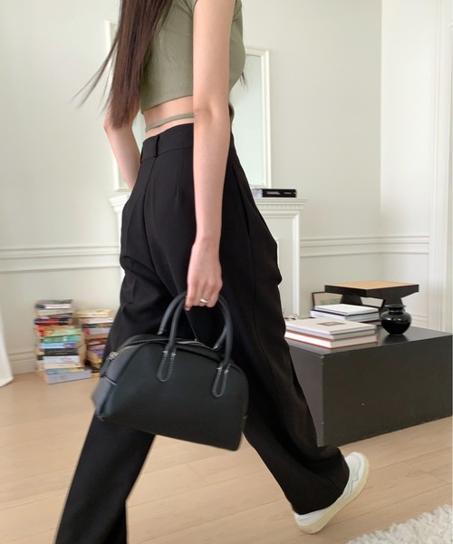 me+em select(ミームセレクト)の「バックストラップカットアウトショートリブTシャツ【 韓国製 】(Tシャツ/カットソー・レディース・グレー/カーキ/ブラック/クリーム・FREE)」の12枚目の写真