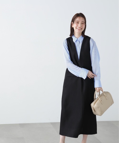 N.(N. Natural Beauty Basic)(エヌエヌナチュラルビューティーベーシック)の「【S Size Line】◆フロントポケットジャンパースカート(ジャンパースカート・レディース・モカ/ブラック/ライトベージュ・SMALL/MEDIUM)」の7枚目の写真