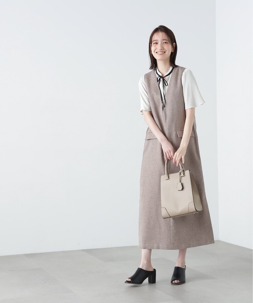 N.(N. Natural Beauty Basic)(エヌエヌナチュラルビューティーベーシック)の「【S Size Line】◆フロントポケットジャンパースカート(ジャンパースカート・レディース・モカ/ブラック/ライトベージュ・SMALL/MEDIUM)」の22枚目の写真