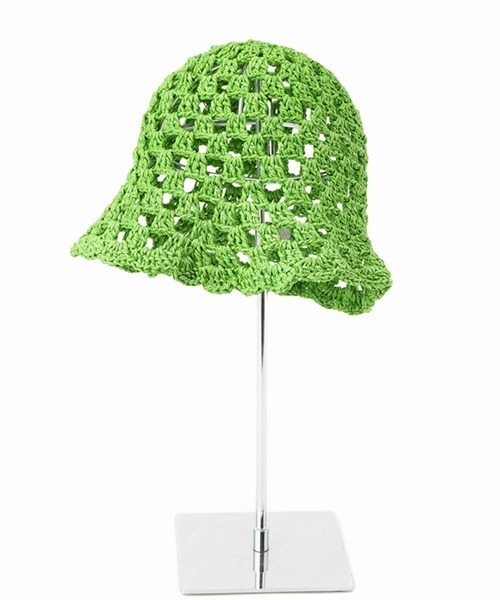 CONTROL FREAK / CTFK（コントロールフリーク）の「CONTROL FREAK(コントロールフリーク)透かし編みスカラップハット（ハット・レディース・ストライプ/グリーン/ホワイト/ブラック・FREE）」の3枚目の写真