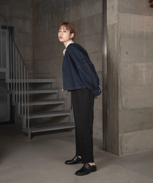 lawgy（ラウジー）の「stitch line denim jacket（デニムジャケット・レディース・ブラック/インディゴブルー・FREE）」の7枚目の写真