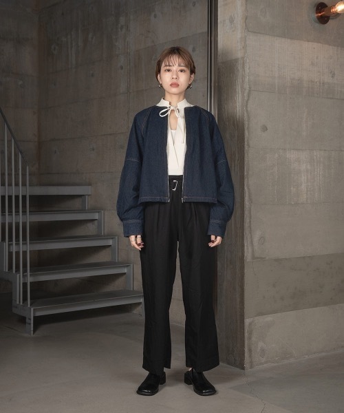 lawgy（ラウジー）の「stitch line denim jacket（デニムジャケット・レディース・ブラック/インディゴブルー・FREE）」の17枚目の写真