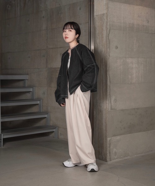 lawgy（ラウジー）の「stitch line denim jacket（デニムジャケット・レディース・ブラック/インディゴブルー・FREE）」の5枚目の写真