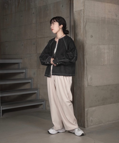 lawgy（ラウジー）の「stitch line denim jacket（デニムジャケット・レディース・ブラック/インディゴブルー・FREE）」の3枚目の写真