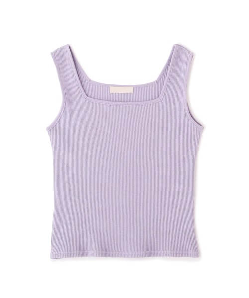 FREE'S MART（フリーズマート）の「◆スクエアネックリブタンクトップ（Tシャツ/カットソー・レディース・パープル/ブラック/ホワイト/グリーン・FREE）」の4枚目の写真