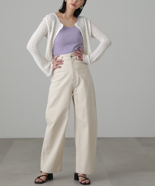 FREE'S MART（フリーズマート）の「◆スクエアネックリブタンクトップ（Tシャツ/カットソー・レディース・パープル/ブラック/ホワイト/グリーン・FREE）」の16枚目の写真