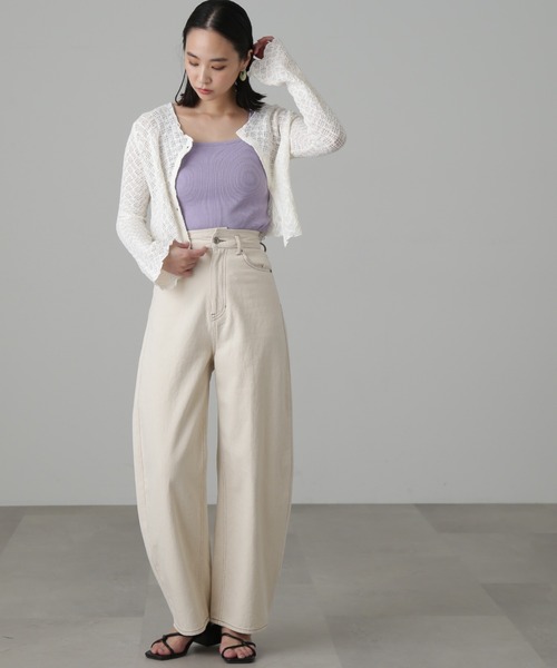 FREE'S MART（フリーズマート）の「◆スクエアネックリブタンクトップ（Tシャツ/カットソー・レディース・パープル/ブラック/ホワイト/グリーン・FREE）」の17枚目の写真