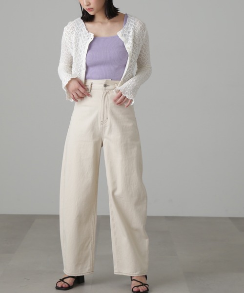 FREE'S MART（フリーズマート）の「◆スクエアネックリブタンクトップ（Tシャツ/カットソー・レディース・パープル/ブラック/ホワイト/グリーン・FREE）」の18枚目の写真