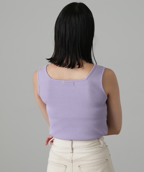 FREE'S MART（フリーズマート）の「◆スクエアネックリブタンクトップ（Tシャツ/カットソー・レディース・パープル/ブラック/ホワイト/グリーン・FREE）」の22枚目の写真