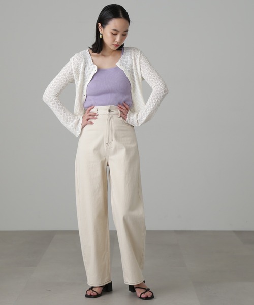 FREE'S MART（フリーズマート）の「◆スクエアネックリブタンクトップ（Tシャツ/カットソー・レディース・パープル/ブラック/ホワイト/グリーン・FREE）」の15枚目の写真