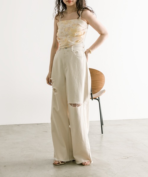 mystic(ミスティック)の「クラッシュデニム(デニムパンツ・レディース・ネイビー/アイボリー/ブルー・0/1/2)」の19枚目の写真