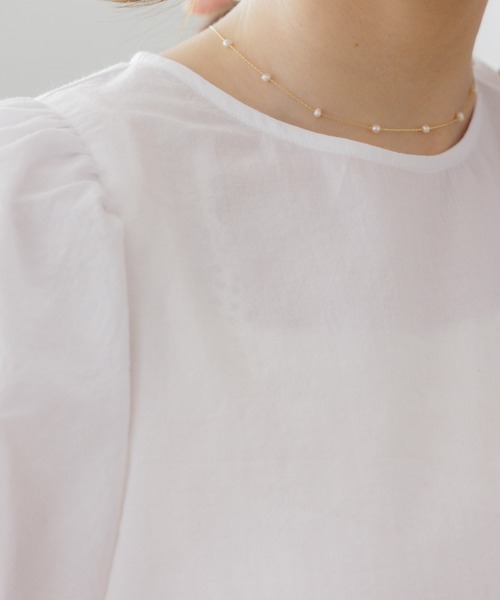 flower(フラワー)の「フェミニンパフブラウス2(シャツ/ブラウス・レディース・ホワイト/ピンク/ブルー・FREE)」の10枚目の写真