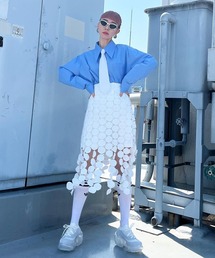 【Narcissus】ドットレーススカート