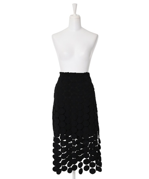 Narcissus（ナルシス）の「【Narcissus】ドットレーススカート（スカート・レディース・ブラック/ホワイト・FREE）」の4枚目の写真