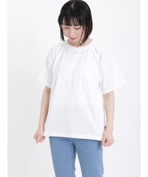 Samansa Mos2 | 【USAコットン】胸ポケット付ベーシックTシャツ(Tシャツ/カットソー)