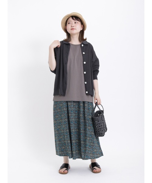 Samansa Mos2（サマンサ モスモス）の「【USAコットン】胸ポケット付ベーシックTシャツ（Tシャツ/カットソー・レディース・オフホワイト/ブルー/ベージュ/ネイビー/モカ/レッド・ﾌﾘ-）」の15枚目の写真