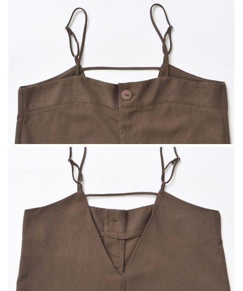 Re:EDIT（リエディ）の「[累計販売枚数1万枚突破][低身長/高身長サイズ有][体型カバー]ワンボタンベアキャミサロペット（サロペット/オーバーオール・レディース・ベージュ/ブラック/グレー/ネイビー/ブラウン/ライトグレー・LARGE/TALL/MEDIUM/SHORT）」の16枚目の写真