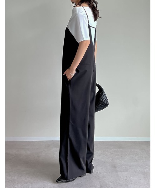 Re:EDIT（リエディ）の「[累計販売枚数1万枚突破][低身長/高身長サイズ有][体型カバー]ワンボタンベアキャミサロペット（サロペット/オーバーオール・レディース・ベージュ/ブラック/グレー/ネイビー/ブラウン/ライトグレー・LARGE/TALL/MEDIUM/SHORT）」の20枚目の写真