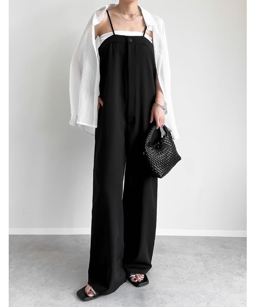 【未使用級✨️】ナエ スムースリバーシブルオールインワン サロペット M ブラック 未使用級✨️】ナエ スムースリバーシブルオールインワン