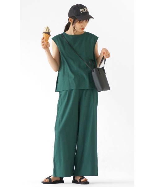 zootie（ズーティー）の「リネンライクコットン セットアップ（その他パンツ・レディース・グリーン/アイボリー/ベージュ/ブラック・M）」の17枚目の写真