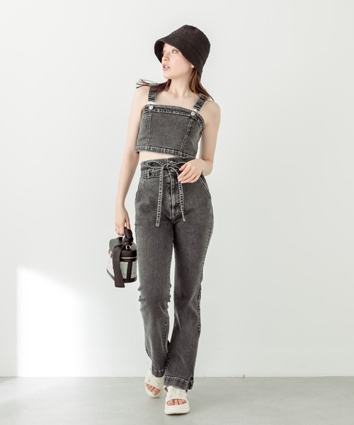 OLIVE des OLIVE（オリーブデオリーブ）の「マルチWAYサロペット　1031090540（サロペット/オーバーオール・レディース・スミクロ/ブルー・FREE）」の4枚目の写真