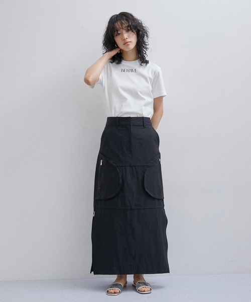 ADAM ET ROPE'（アダムエロペ）の「プリントコンパクトTEE（Tシャツ/カットソー・レディース・ブラック/ホワイト・FREE）」の9枚目の写真