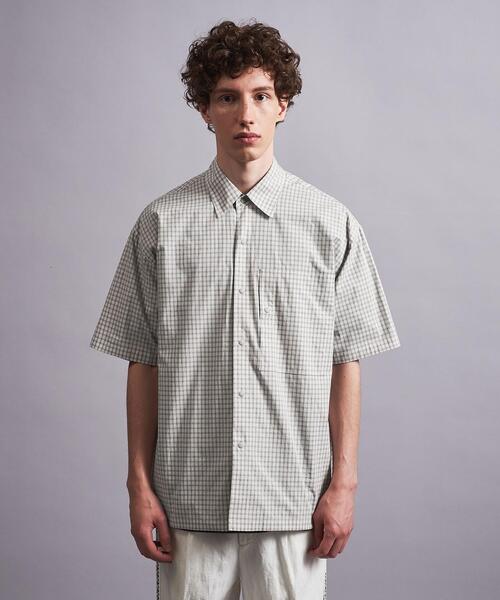 MONKEY TIME（モンキータイム）の「＜monkey time＞ WASHER MINI CHECK SNAP SHORT SLEEVE/シャツ（シャツ/ブラウス・メンズ・ブラック/ナチュラル・S/M/L/XL）」の3枚目の写真