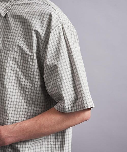 MONKEY TIME（モンキータイム）の「＜monkey time＞ WASHER MINI CHECK SNAP SHORT SLEEVE/シャツ（シャツ/ブラウス・メンズ・ブラック/ナチュラル・S/M/L/XL）」の7枚目の写真