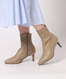 12時間ショートブーツ【約7.5cmヒール】ストレッチ生地