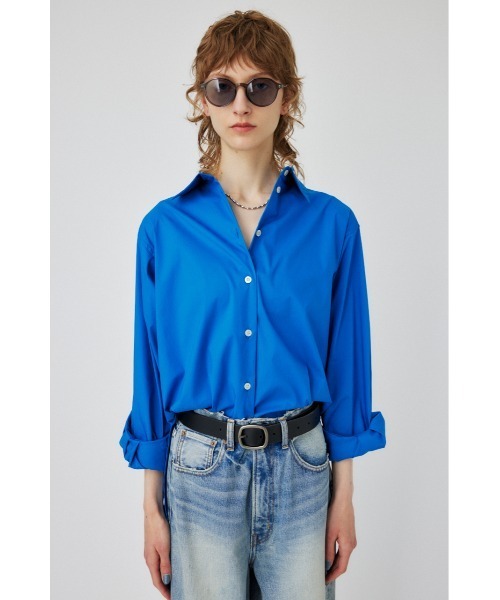 MOUSSY(マウジー)の「COLOR BACK SLIT シャツ(シャツ/ブラウス・レディース・ブルー/ホワイト系その他/パープル・FREE)」の4枚目の写真