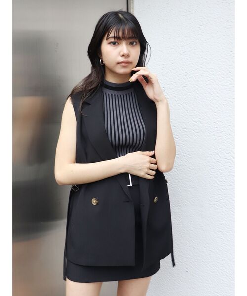 MURUA（ムルーア）の「ルーズテーラードジレ（ベスト・レディース・ブラック/オレンジ/アイボリー・FREE）」の16枚目の写真