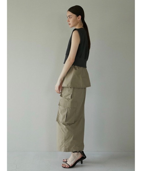 LA PEAU DE GEM（ラポドゥジェム）の「【LA PEAU DE GEM】3wayカーゴスカート（スカート・レディース・ブラック/ホワイト/ベージュ・1/2）」の5枚目の写真