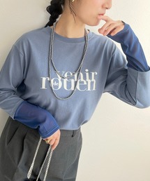 シアー切替スリーブロゴロンT