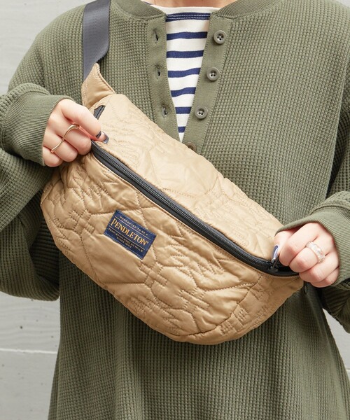FREAK'S STORE（フリークスストア）の「PENDLETON×FREAK'S STORE/ペンドルトン 限定展開　別注QUILTING BODY BAG/キルティング ボディバッグ（ボディバッグ/ウエストポーチ・レディース・ブラック/ベージュ/オリーブ・ONE SIZE）」の7枚目の写真