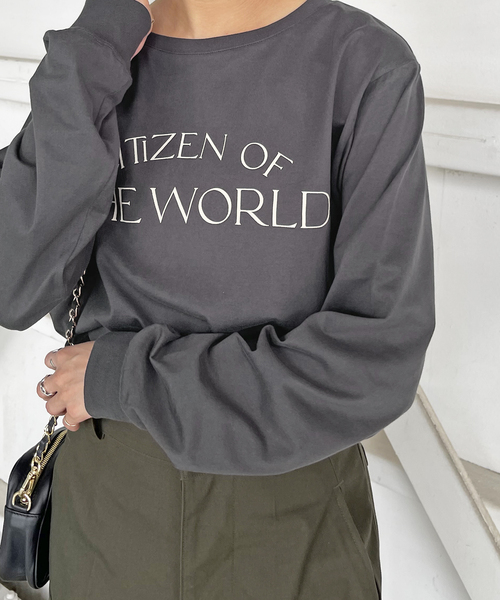 新品♥spick & span スピック リネン天竺テンジクTシャツ ブラック リネン天竺ラグランロンT（Tシャツ／カットソー）｜Spick and