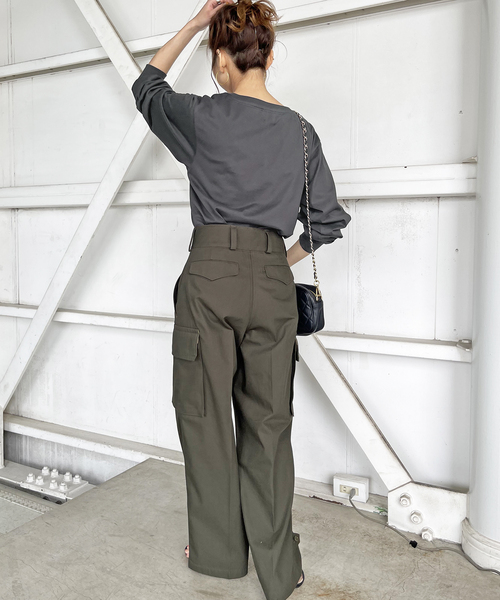 Spick & Span（スピックアンドスパン）の「シルケット天竺ロゴロンTEE（Tシャツ/カットソー・レディース・ブラック/ベージュ/ホワイト・FREE）」の9枚目の写真