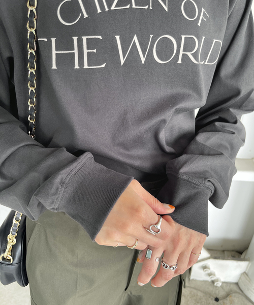 Spick & Span（スピックアンドスパン）の「シルケット天竺ロゴロンTEE（Tシャツ/カットソー・レディース・ブラック/ベージュ/ホワイト・FREE）」の16枚目の写真